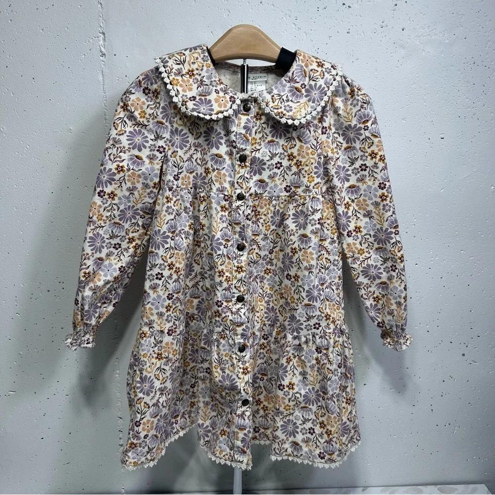Max Studio Kids Girls Floral Button-Up Dress 5T - Picture 2 of 7